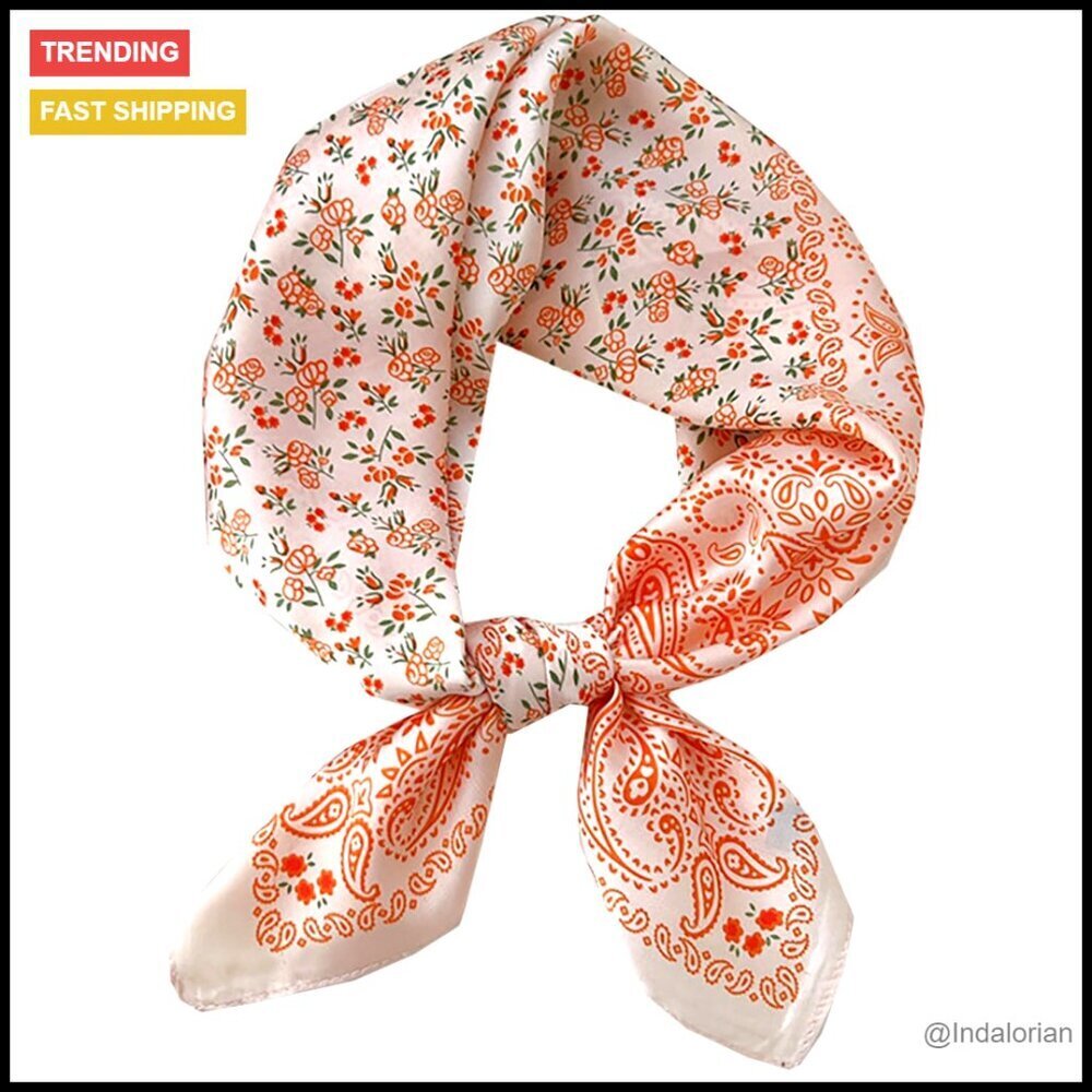 Satin Silk Square Scarf Elegant Hair Wrap Night Sleeping Accessory 27.5"